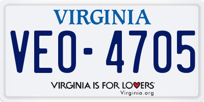VA license plate VEO4705
