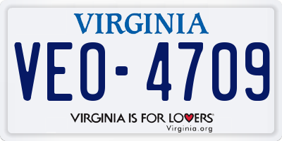 VA license plate VEO4709