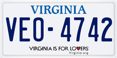 VA license plate VEO4742