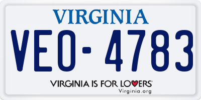 VA license plate VEO4783