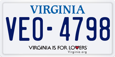 VA license plate VEO4798