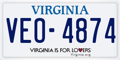 VA license plate VEO4874