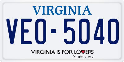 VA license plate VEO5040