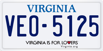 VA license plate VEO5125
