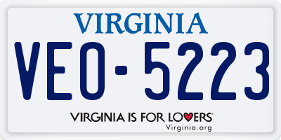 VA license plate VEO5223
