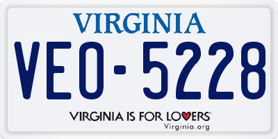 VA license plate VEO5228