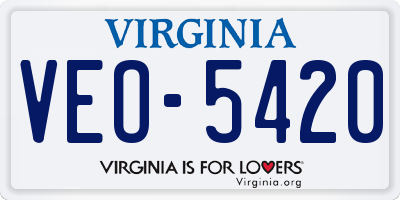 VA license plate VEO5420