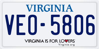 VA license plate VEO5806