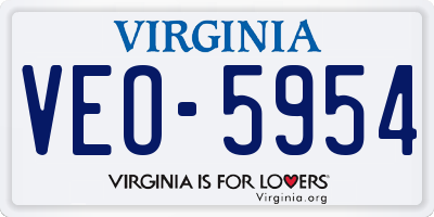 VA license plate VEO5954