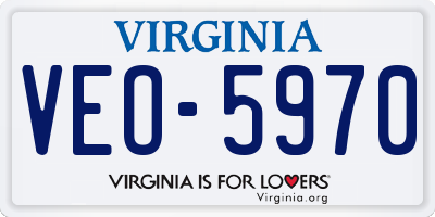 VA license plate VEO5970