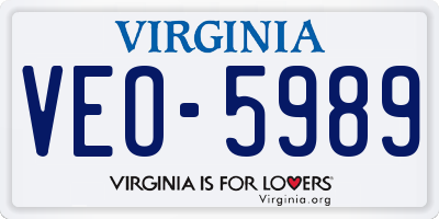 VA license plate VEO5989