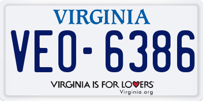 VA license plate VEO6386