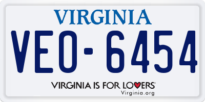 VA license plate VEO6454