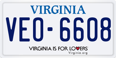 VA license plate VEO6608