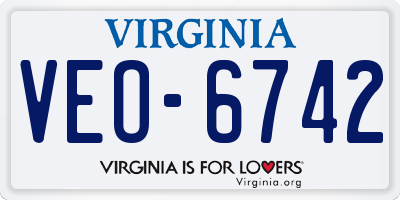 VA license plate VEO6742