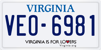 VA license plate VEO6981