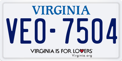 VA license plate VEO7504