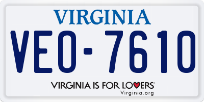 VA license plate VEO7610