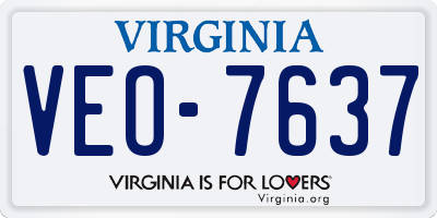 VA license plate VEO7637