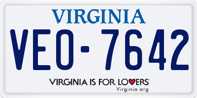 VA license plate VEO7642