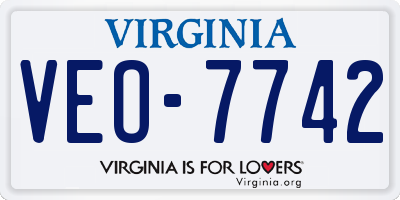 VA license plate VEO7742