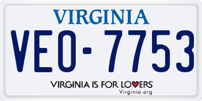 VA license plate VEO7753
