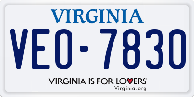 VA license plate VEO7830