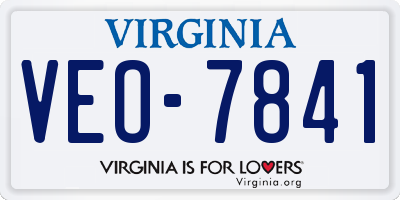 VA license plate VEO7841