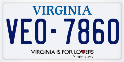 VA license plate VEO7860