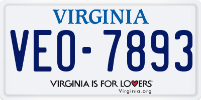 VA license plate VEO7893