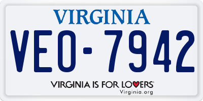 VA license plate VEO7942