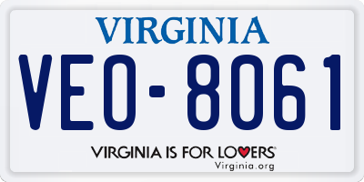 VA license plate VEO8061
