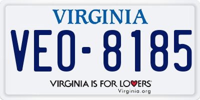 VA license plate VEO8185
