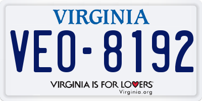 VA license plate VEO8192
