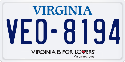 VA license plate VEO8194