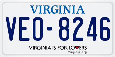 VA license plate VEO8246