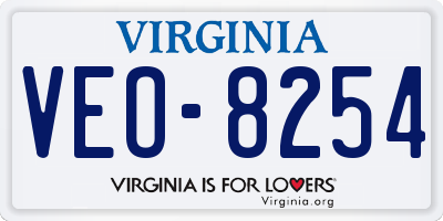 VA license plate VEO8254