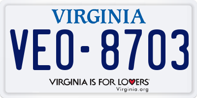 VA license plate VEO8703