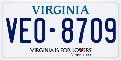 VA license plate VEO8709