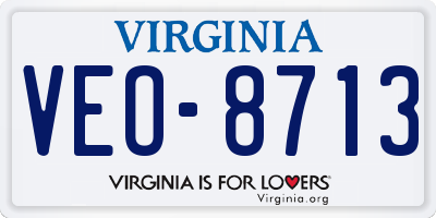 VA license plate VEO8713