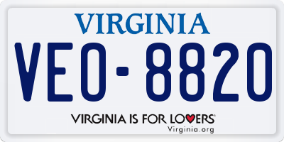 VA license plate VEO8820