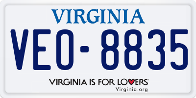 VA license plate VEO8835