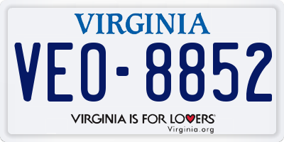 VA license plate VEO8852