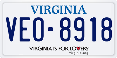 VA license plate VEO8918