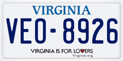 VA license plate VEO8926