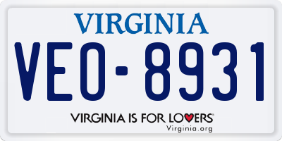 VA license plate VEO8931
