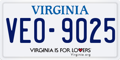 VA license plate VEO9025