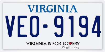 VA license plate VEO9194
