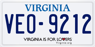 VA license plate VEO9212