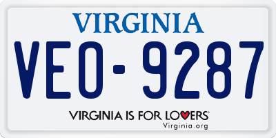 VA license plate VEO9287